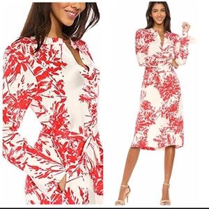 Equipment Roseabelle Floral Long Sleeve Silk Midi Dress